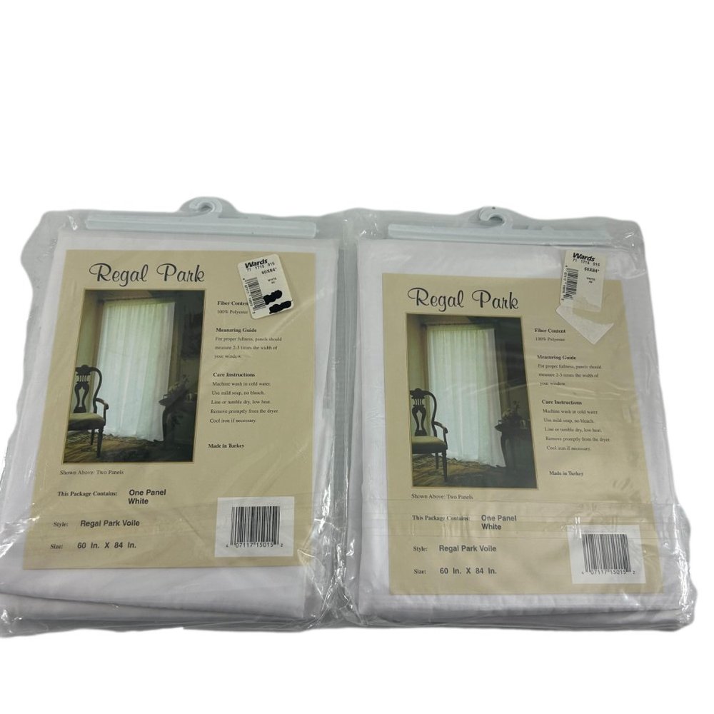 Vintage Montgomery Ward Curtain Panels Regal Park NOS 60"X84" White